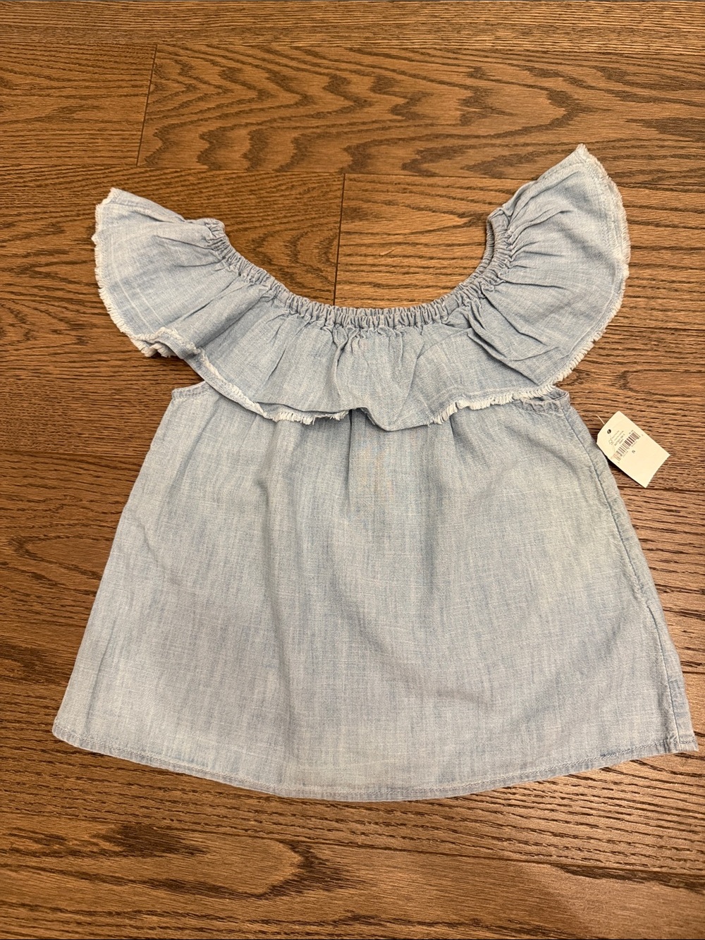 NWT GAP Denim Girls' Ruffle Off-Shoulder Top